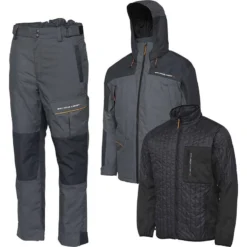 ENSEMBLE VESTE ET SALOPETTE SAVAGE GEAR THERMO GUARD 3-PIECE SUIT - GRIS/NOIR