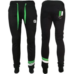 PANTALON HOMME HOT SPOT DESIGN HS WITH PIQUET STRIPES GREEN - NOIR