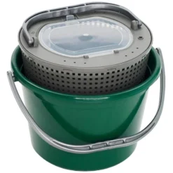 SEAU A VIFS PLASTILYS 13L ROND VERT FONCE + PANIER VIVIER