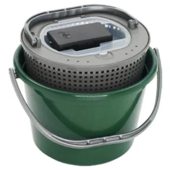 SEAU A VIFS PLASTILYS 18L ROND VERT FONCE + PANIER VIVIER + AERATEUR INTEGRE