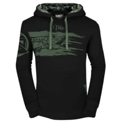 SWEAT HOMME HOT SPOT DESIGN HOODIE PIKE CATFISH - NOIR