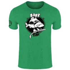 TEE SHIRT MANCHES COURTES HOMME HOT SPOT DESIGN BASS TIME - VERT