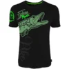 TEE SHIRT MANCHES COURTES HOMME HOT SPOT DESIGN FISHING MANIA PIKE - NOIR