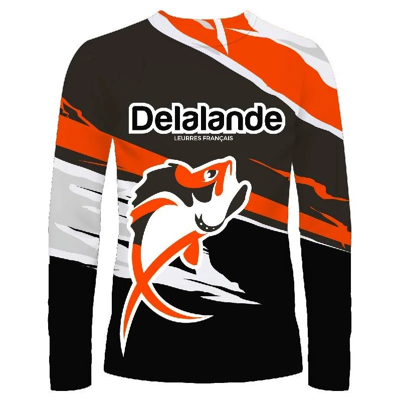 TEE SHIRT MANCHES LONGUES HOMME DELALANDE FLEXAIR - NOIR/ORANGE 3 TEE SHIRT MANCHES LONGUES HOMME DELALANDE FLEXAIR - NOIR/ORANGE