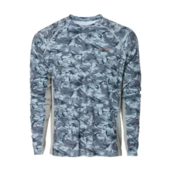 Grundens TEE SHIRT MANCHES LONGUES HOMME GRUNDÉNS SOLSTRALE LONG SLEEVE CREW SHIRT - CAMO